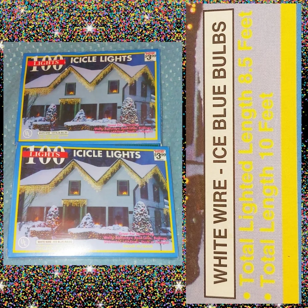 5Pc Bundle of Various brands of Multicolor, Blue, & White Christmas Light Sets